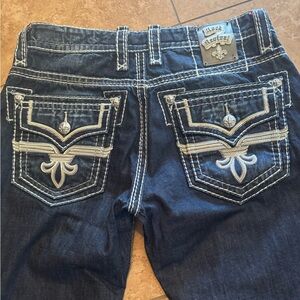 Rock Revival Cesar Relaxed Straight jeans sz 34w 32L New